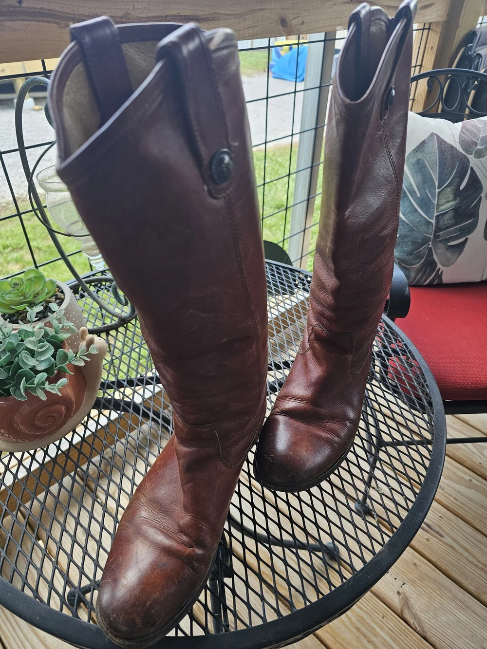 Frye Women's Over-the-Knee Leather Boots - Chestnut Brown